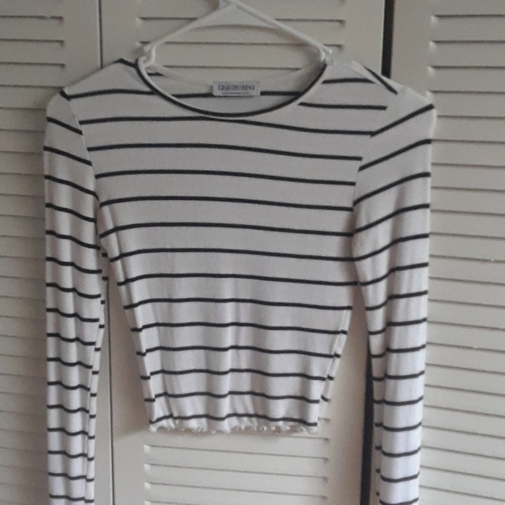 White shirt with black stripes